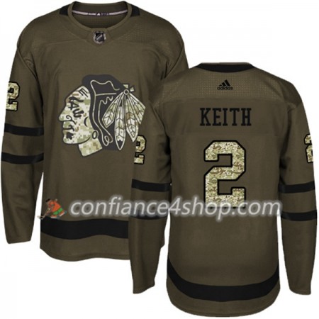 Adidas Maillot de Hockey Chicago Blackhawks Duncan Keith 2 2017-2018 Camo Vert Authentic - Homme